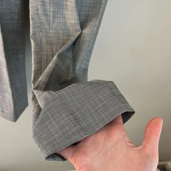Calvin Klein Women B&W Gray Ankle Pants 2 Plaid Pleated Pull On Check Office NEW - Picture 9 of 14